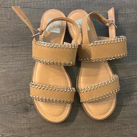 Dolce Vita Shoes - Size 7.5 gold and cork sandals